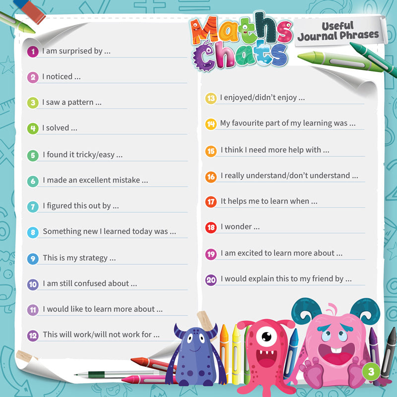 primary maths journal worksheet pages for classroom use